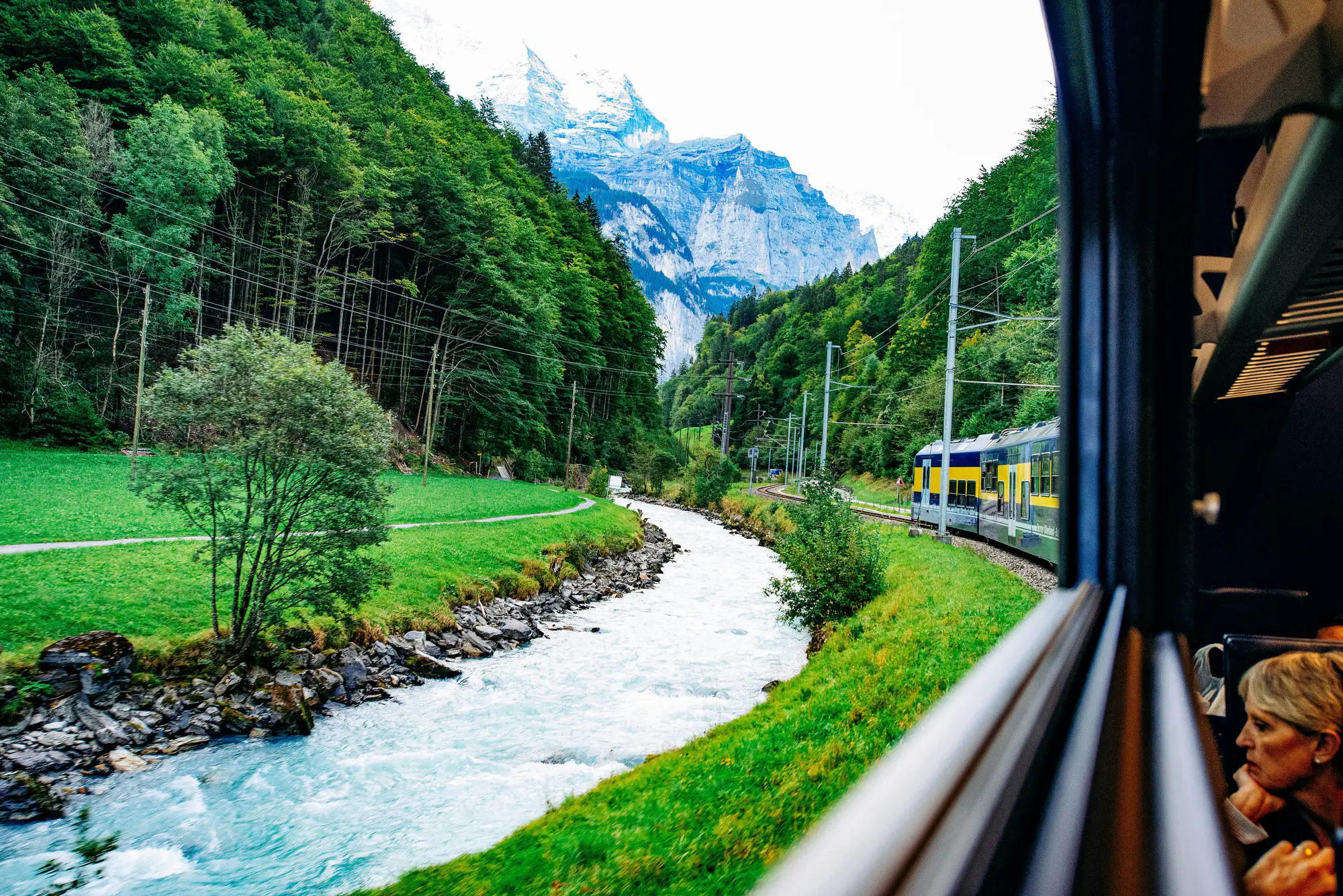 Traveller overlooking a mountain valley
